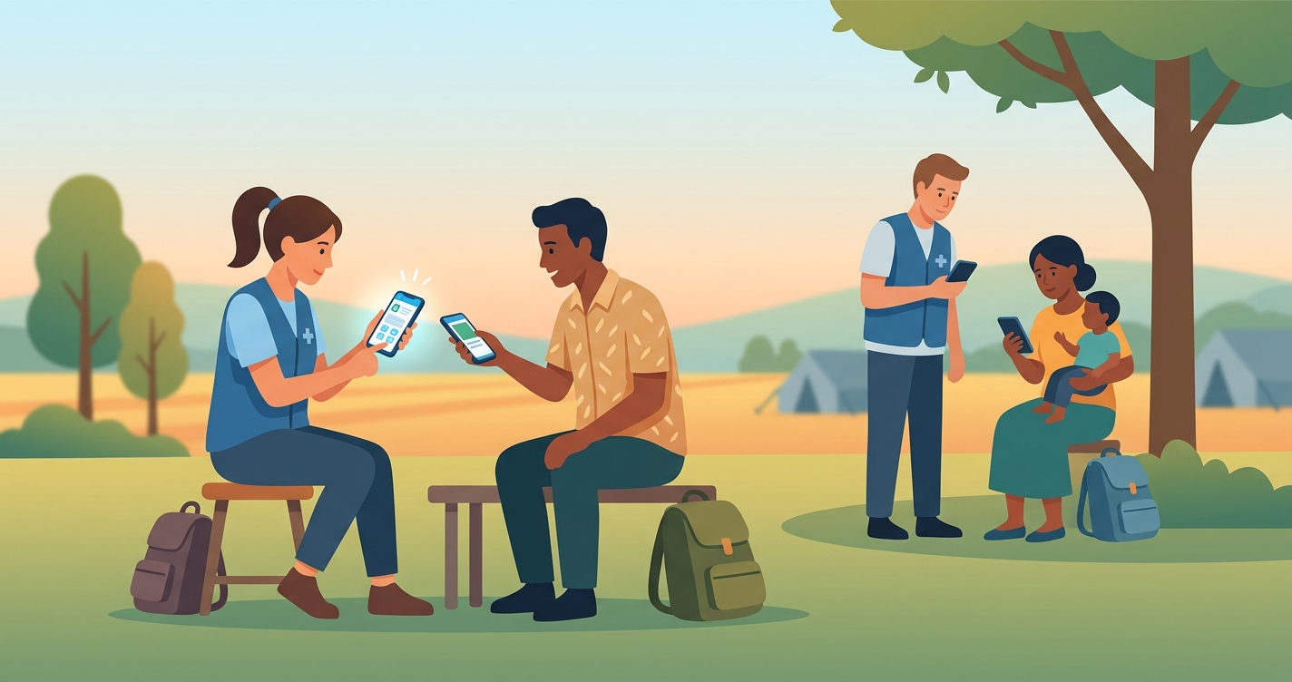 How are aid workers in the field screening patients without a single piece of equipment?